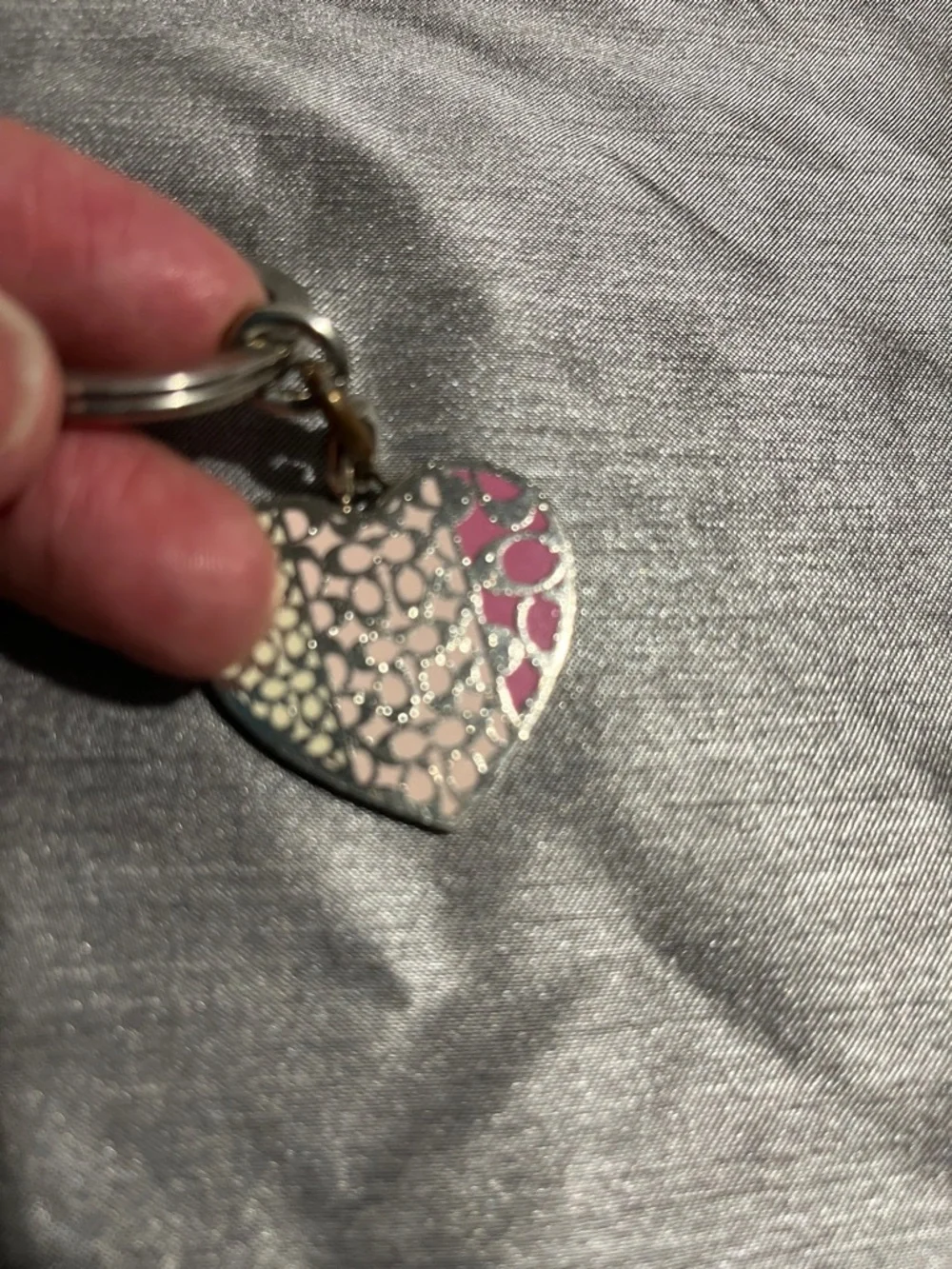 Tri-Color Heart Coach Keychain - Picture 4 of 4